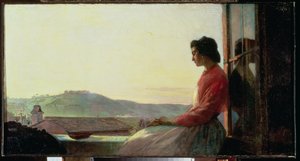 Giovannina siedząca na parapecie autorstwa Pavel Petrovich Chistiakov